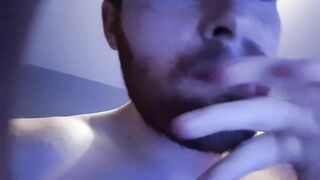 Sponsored video #10: (FOR LMM) Pissing on myself and wiping my cum all over my face, mouth and beard