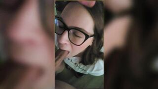 Amazing Blowjob by Cutie With Glasses