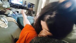 Netflix and Chill Blowjob - She Came Over to Suck Dick!