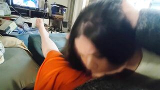 Netflix and Chill Blowjob - She Came Over to Suck Dick!