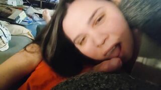 Netflix and Chill Blowjob - She Came Over to Suck Dick!