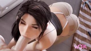 POV: Blowjob by brunette milf - [ WOPA ] 3D ANIMATION HD