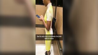 Stranger Talks 18 Year Old With Pigtails into Elevator Blowjob While Away From Parents At Comic-Con