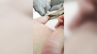 Can't stop cumming, warm cum down my cock