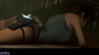 Lara Croft Experiences Unforgettable Double Penetration Dildo Machine - First Time Anal