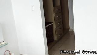 Stepmom fucks her stepson while dad is in the bathroom