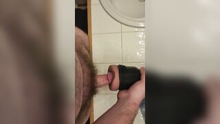 Watch me jack of my small dick and cum all over