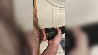 Watch me jack of my small dick and cum all over