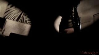 Masked submissive on a leash with sadistic mistress - POV