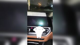 Step mom hand slip under step son pants making him cum on steering wheel in the car