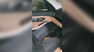 Step mom hand slip under step son pants making him cum on steering wheel in the car