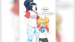 Akiko and wynn giantess growth, breast expansion