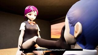 Hentai Yandere Schoolgirl Stocking Footjob