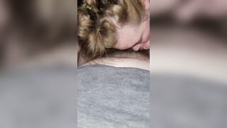 Hot Blonde bbw sucks until he cums