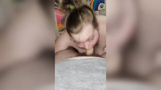 Hot Blonde bbw sucks until he cums