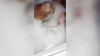 Italian Busty MILF caught showering and masturbating with a huge dildo, multiple orgasms