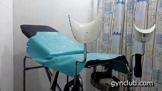 Orgasm on gyno chair