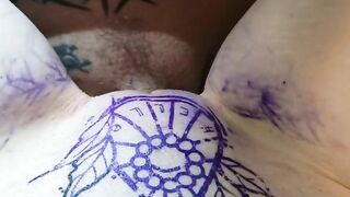 Getting pussy tattooed and fucked