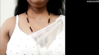 White saree me pushpa Aunty sex chat krte huye