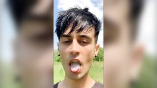 Chewing and swallowing ex - boyfriend cum ( solo cum eating after BJ vid )