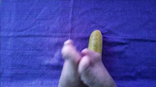 masturbating a cucumber