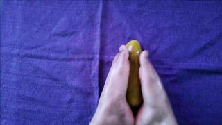 masturbating a cucumber