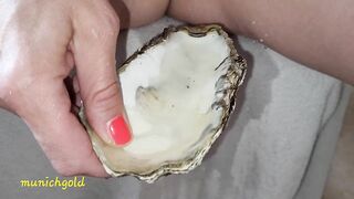 little horny piss slut pisses in the oyster for you...drink my "horny slut"