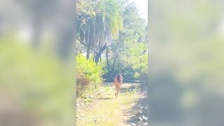 Nude walk in the jungle