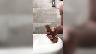 Cumming and Pissing and Sucking On My Suction Dildo