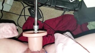 Pregnant Wife using Sex Machine attachment - 10 inch dildo for the first time