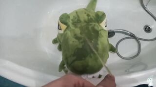 Green dinosaur t-rex Peeing#1