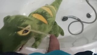 Green dinosaur t-rex Peeing#1