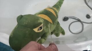 Green dinosaur t-rex Peeing#1