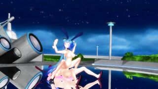 【SEX-MMD】Lamb Miku x Futa Luka - Futanari sex【R-18】