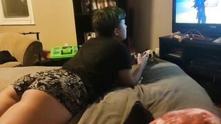 Play with my butt while I wear my old girl shorts and play video games @jake.danger on OF