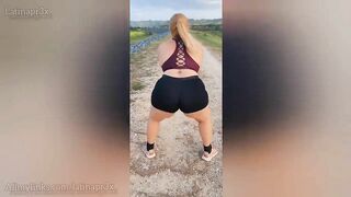 Sexy latina fucked in public after workout