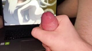 Jerking off to hentai uncensored and cumming profusely