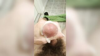 milking loads of precum and cum loads in the bathroom