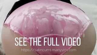 Panty Job and Panty Cumshot - (ManyVids SatinCum Preview)