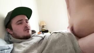 Assjob makes him cum in his own mouth!