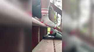 Tiny Bitch POV of my Sweaty socks and slides