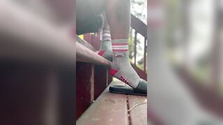 Tiny Bitch POV of my Sweaty socks and slides