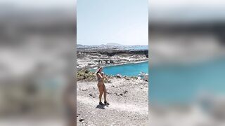 Public naked on the mountain