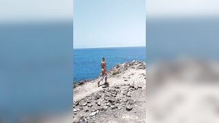 Public naked on the mountain