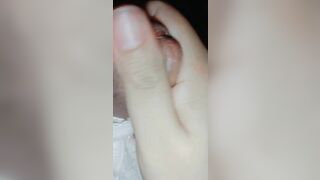 Real handjob can't stop Cumming on Bra