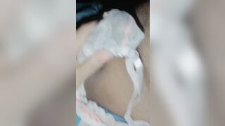 Real handjob can't stop Cumming on Bra