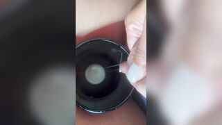 Hot mom spraying breastmilk in a glass through my shirt!