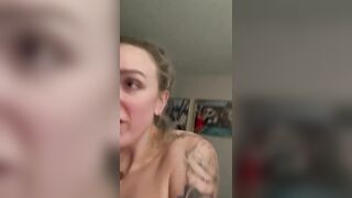 Hot tattooed blonde riding cock cums hard!!