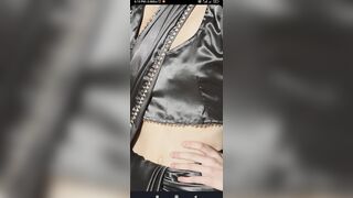 Handjob with grey satin silky saree of online shopping (60