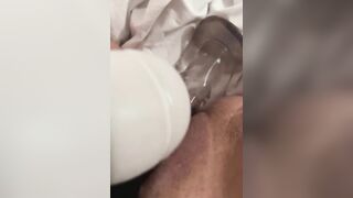 Cumming hard on my dildo and using my Hitachi on my clit